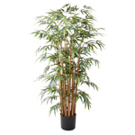 Bambus artificial decorativ Deluxe x15 in ghiveci negru - 145 cm