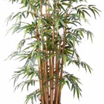 Bambus artificial decorativ Deluxe x15 in ghiveci negru - 145 cm