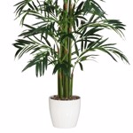 Bambus artificial PALM in ghiveci alb - 100 cm