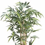 Bambus artificial verde x6 cu trunchi natural - 130 cm