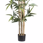 Bambus artificial verde x6 cu trunchi natural - 130 cm