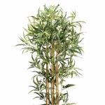 Bambus artificial verde x6 cu trunchi natural - 155 cm