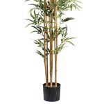 Bambus artificial verde x6 cu trunchi natural - 155 cm