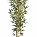 Bambus artificial verde x6 cu trunchi natural - 210 cm