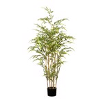 Bambus artificial x7 cu trunchi natural UV - 130 cm