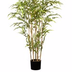 Bambus artificial x7 cu trunchi natural UV - 130 cm