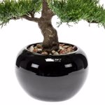 Bonsai artificial decorativ Cedar in ghiveci ceramic - 34 cm