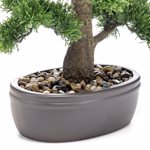 Bonsai artificial decorativ Cedar in ghiveci ceramic - 45 cm