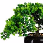 Bonsai artificial Larch x3 in ghiveci ceramic - 26 cm