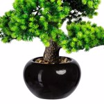 Bonsai artificial Larch x7 in ghiveci ceramic - 48 cm