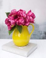 Buchet bujori artificiali fuchsia - 35 cm