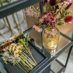 Buchet flori artificiale mov (giftbox) - 30 cm