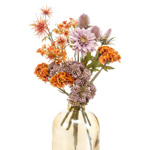 Buchet flori artificiale portocaliu-mov (giftbox) - 30 cm