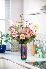 Buchet flori artificiale roz - 65 cm 