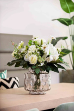 Buchet flori artificiale verde-crem - 65 cm 