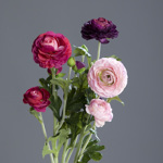 Buchet x3 ranunculus artificial roz-mov - 62 cm