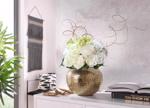 Buchet trandafiri si hortensii artificiale crem-verde - 35 cm