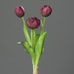 Buchet x3 lalele artificiale mov - 39 cm