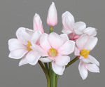 Buchet x6 magnolia artificiala alb-roz - 28 cm