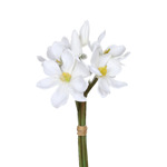 Buchet x6 magnolia artificiala alba - 28 cm