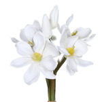 Buchet x6 magnolia artificiala alba - 28 cm