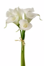 Buchet x6 cale artificiale albe din spuma - 35 cm