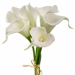 Buchet x6 cale artificiale albe din spuma - 35 cm