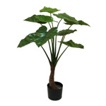 Copac artificial Alocasia x1 cu 9 frunze - 90 cm