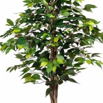 Ficus artificial Benjamina verde cu trunchi natural - 120 cm