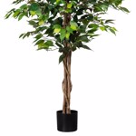 Ficus artificial Benjamina verde cu trunchi natural - 120 cm