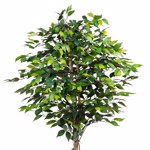 Ficus artificial Benjamina verde cu trunchi natural - 180 cm