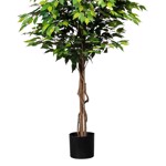 Ficus artificial decorativ Benjamina cu trunchi natural - 180 cm