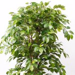 Ficus artificial Deluxe in ghiveci negru din plastic - 140 cm
