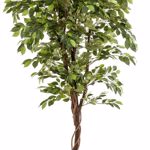 Ficus artificial Deluxe in ghiveci negru din plastic - 200 cm
