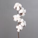 Flori de bumbac artificiale albe - 49 cm