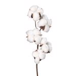 Flori de bumbac artificiale albe - 49 cm