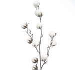 Flori de bumbac artificiale crem - 87 cm