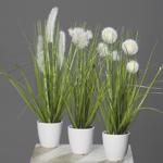 Set x3 iarba artificiala decorativa in ghiveci - 36 cm