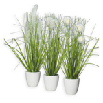 Set x3 iarba artificiala decorativa in ghiveci - 36 cm