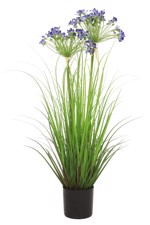 Iarba artificiala verde x2 Agapanthus albastru - 80 cm