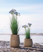 Iarba artificiala verde x2 Agapanthus albastru - 80 cm