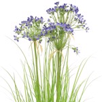 Iarba artificiala verde x3 Agapanthus albastru - 110 cm