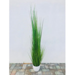 Iarba artificiala decorativa in ghiveci alb - 145 cm