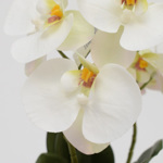 Orhidee artificiala alba in ghiveci ceramic - 35 cm