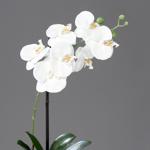 Orhidee artificiala alba in ghiveci ceramic - 40 cm