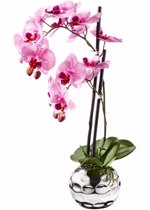 Orhidee artificiala roz in ghiveci - 50 cm