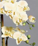 Orhidee artificiala roz-somon in ghiveci ceramic - 70 cm