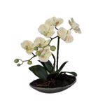 Orhidee artificiala somon in ghiveci ceramic - 30 cm