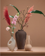 Pampas artificial decorativ maro-visiniu - 115 cm 