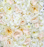 Panou perete flori artificiale crem - 40x65 cm